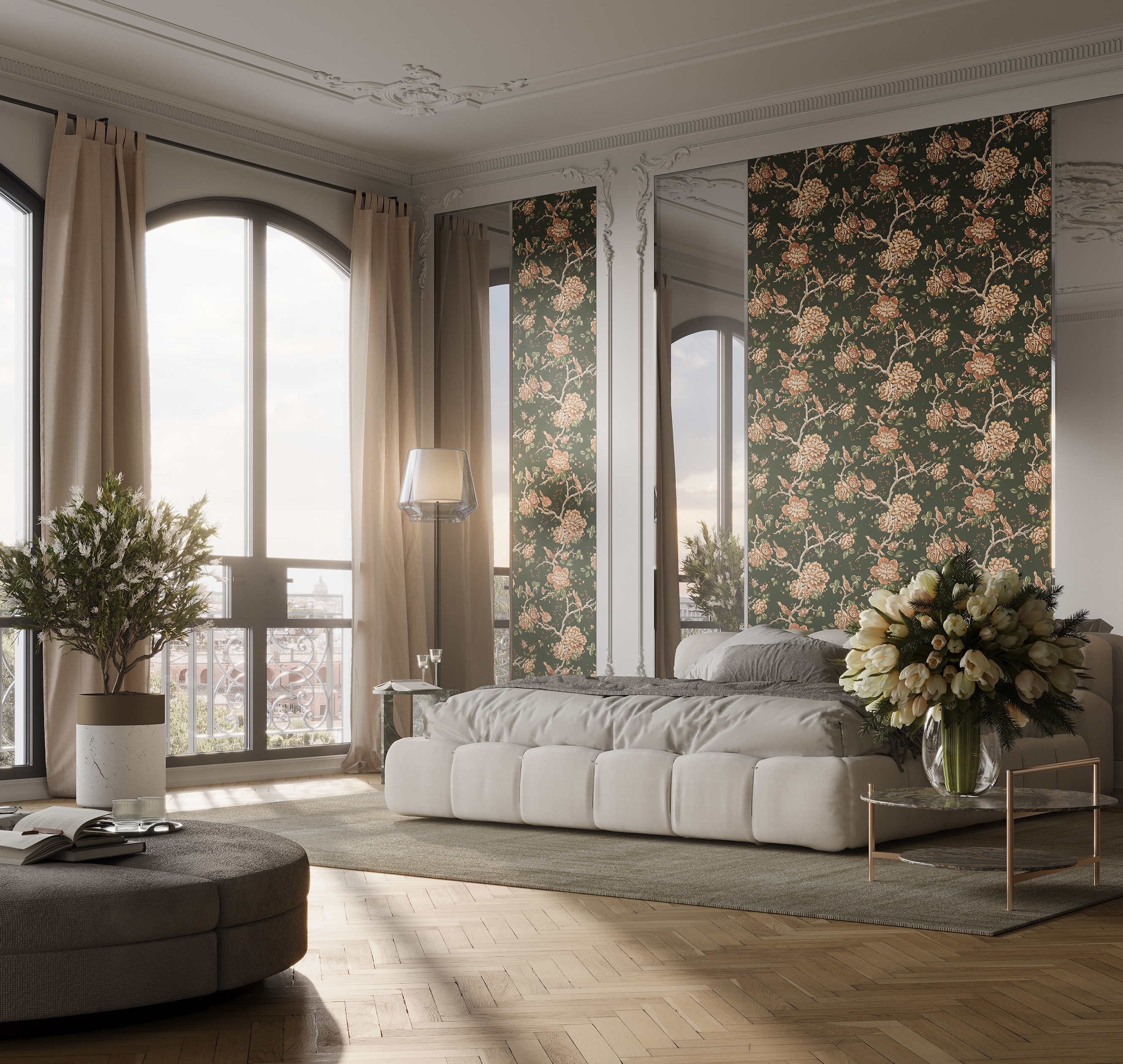 Обои Loymina Королева Сад Нефритовой девы FL1 005 10,05×1 фото в интерьере